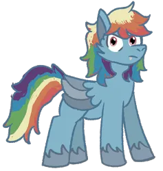 Size: 862x911 | Tagged: safe, artist:zoeyhorse, derpibooru import, rainbow dash, hengstwolf, pegasus, pony, werewolf, g4, fangs, female, image, mare, png, simple background, solo, transparent background, unshorn fetlocks