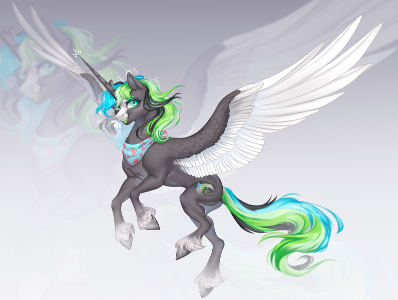 Size: 3399x2564 | Tagged: safe, artist:copshop, derpibooru import, oc, unofficial characters only, alicorn, pony, alicorn oc, horn, image, png, solo, wings