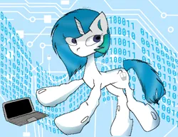 Size: 2463x1891 | Tagged: safe, artist:npcmoding, derpibooru import, pony, belarus, blue background, blue mane, circuit board, compushka, computer, concave belly, female, image, mare, png, simple background, technology, white pony