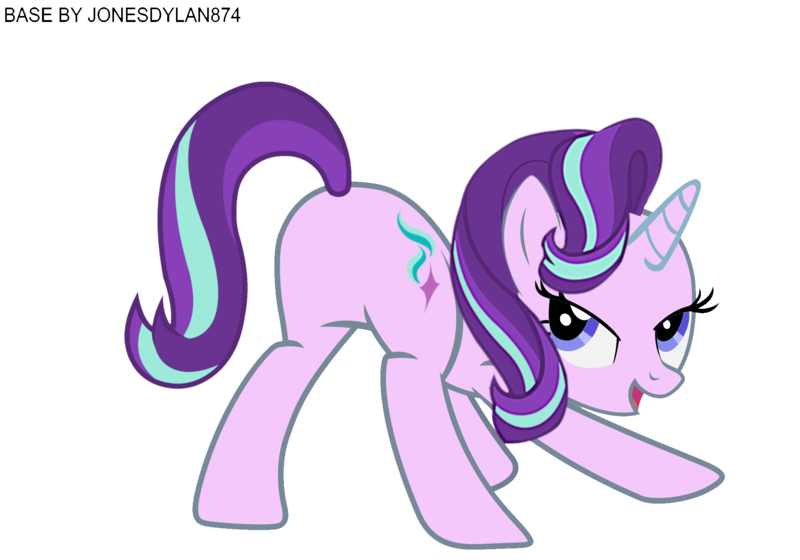 Size: 2000x1400 | Tagged: safe, anonymous editor, artist:jonesdylan874, derpibooru import, edit, starlight glimmer, pony, unicorn, base used, butt, female, flank, horn, image, plot, png, seductive, sexy, simple background, solo