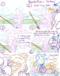 Size: 4779x6013 | Tagged: safe, artist:adorkabletwilightandfriends, derpibooru import, spike, starlight glimmer, oc, oc:gray, comic:adorkable twilight and friends, adorkable, adorkable friends, angry, bliss, blushing, boat, bump, bumping, butt, butt touch, comic, crash, cute, destruction, dork, falling, fishing, fishing rod, fur, glimmer glutes, grinding, happy, holding, humor funny, image, kite, kite flying, lake, magic, mistake, nature, pleasure, plot, png, rubbing, slice of life, splashing, tail, upset, water