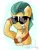 Size: 1504x1825 | Tagged: safe, artist:flutterbug18, derpibooru import, hitch trailblazer, earth pony, pony, g5, my little pony: tell your tale, bust, chad, image, key, male, mouth hold, png, portrait, raised hoof, sheriff's badge, simple background, smiling, solo, stallion, sunglasses