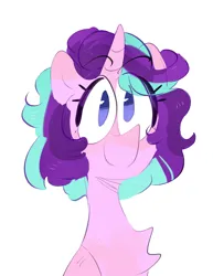 Size: 1930x2500 | Tagged: safe, artist:pakmur, derpibooru import, starlight glimmer, unicorn, blue eyes, bust, cute, horn, image, png, portrait, short hair, simple background, smiling, solo, white background