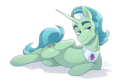 Size: 2755x1770 | Tagged: safe, artist:thewandie, derpibooru import, birch bucket, pony, unicorn, horn, image, lying down, male, png, seductive look, seductive pose, simple background, solo, stallion, story included, stupid sexy birch bucket, transparent background