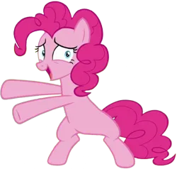 Size: 2649x2520 | Tagged: safe, derpibooru import, edit, edited screencap, editor:homersimpson1983, screencap, pinkie pie, g4, background removed, bipedal, bipedal leaning, female, image, leaning, not a vector, png