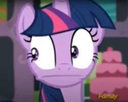 Size: 1175x942 | Tagged: safe, derpibooru import, screencap, twilight sparkle, twilight sparkle (alicorn), alicorn, pony, g4, party pooped, cake, cropped, female, food, image, mare, needs more jpeg, png, solo