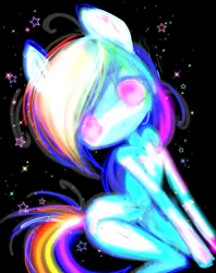 Size: 1640x2075 | Tagged: safe, artist:ieatedyuripizza, derpibooru import, rainbow dash, pegasus, pony, semi-anthro, g4, female, image, looking at you, mare, pixelated, png, solo, stars