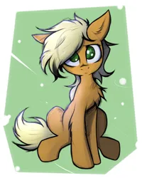 Size: 2000x2500 | Tagged: safe, artist:tatykin, derpibooru import, applejack, earth pony, pony, g4, chest fluff, ear fluff, female, hatless, high res, image, looking at you, mare, missing accessory, png, sitting, solo, tail