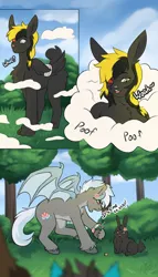 Size: 1170x2048 | Tagged: safe, artist:fkk, derpibooru import, oc, oc:lotus fang, oc:shade demonshy, unofficial characters only, bat pony, pegasus, pony, rabbit, animal, cloud, female, funny, image, its time to stop, jpeg, mare, meme, reference