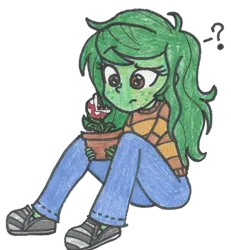 Size: 1024x1110 | Tagged: safe, artist:captainquack64, derpibooru import, wallflower blush, human, equestria girls, g4, 2018, female, image, nintendo, piranha plant, png, question mark, simple background, transparent background