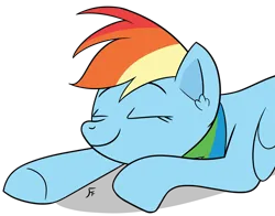 Size: 2949x2308 | Tagged: safe, artist:frownfactory, derpibooru import, rainbow dash, pegasus, g4, eyes closed, female, image, png, simple background, sleeping, smiling, solo, transparent background