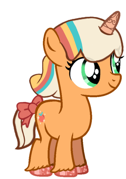 Size: 531x755 | Tagged: safe, artist:artsmlpgen5, derpibooru import, unicorn, g4, g5, female, g5 to g4, generation leap, horn, image, peach fizz, png, simple background, solo, transparent background