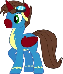 Size: 3363x3905 | Tagged: safe, artist:star-armour95, derpibooru import, oc, oc:rogan, alicorn, pony, g4, alicorn oc, clothes, goggles, horn, image, male, png, simple background, stallion, transparent background, uniform, vector, wings, wonderbolts, wonderbolts uniform