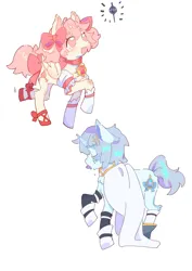 Size: 1810x2560 | Tagged: safe, artist:aaa酸奶批发, derpibooru import, ponified, pony, crying, female, filly, foal, grief seed, image, madoka kaname, magical girl, open mouth, png, puella magi madoka magica, sayaka miki, simple background, smiling, white background