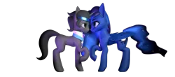 Size: 2462x1080 | Tagged: safe, artist:saphire systrine, derpibooru import, king sombra, princess luna, 3d, blender, blender eevee, cute, duo, duo male and female, female, image, male, png, ship:lumbra, shipping, simple background, straight, transparent background, vs twi