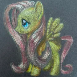 Size: 2048x2048 | Tagged: safe, artist:skypaw10, derpibooru import, fluttershy, pegasus, pony, colored pencil drawing, female, image, jpeg, mare, solo, traditional art