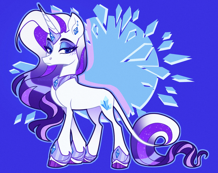 Size: 1024x813 | Tagged: safe, artist:sadelinav, derpibooru import, rarity, pony, alternate design, concave belly, female, image, jpeg, mare, slender, solo, textured background, thin