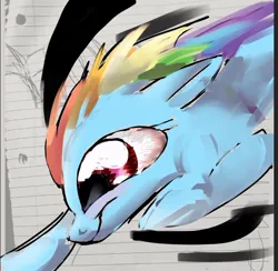 Size: 678x661 | Tagged: safe, artist:skypaw10, derpibooru import, rainbow dash, pegasus, pony, g4, female, flying, image, jpeg, mare, paper background, solo