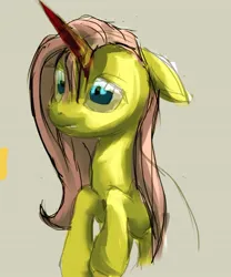 Size: 526x633 | Tagged: grimdark, artist:skypaw10, derpibooru import, fluttershy, pegasus, pony, blood, female, image, impalement, jpeg, mare, sketch, solo, wip