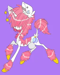 Size: 1078x1350 | Tagged: safe, artist:aspenglowe, derpibooru import, oc, unofficial characters only, earth pony, pony, concave belly, image, pink fur, png, purple background, simple background, skinny, solo, thin, white coat