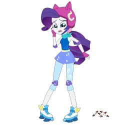 Size: 3000x3000 | Tagged: safe, artist:nie-martw-sie-o-mnie, derpibooru import, rarity, equestria girls, g4, alternate universe, commission, commissioner:jrshinkansenhorse, deflated, deflation, flat tire, friendship games outfit, gasp, holes, horrified, image, implied time travel, my little pony equestria girls: friendship games, nails, png, puncture, roller skates, sad, shocked, simple background, skates, star trek, star trek: sunset shimmer, this will not end well, thumbtack, thumbtacks, transparent background, tri-cross relay outfit, wheel