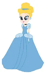 Size: 542x793 | Tagged: safe, artist:evergreen2024, artist:selenaede, derpibooru import, human, equestria girls, g4, base used, choker, cinderella, clothes, disney princess, dress, equestria girls-ified, eyeshadow, female, gown, hair bun, hairband, image, lipstick, makeup, png, poofy shoulders, smiling, solo