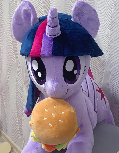 Size: 933x1199 | Tagged: safe, artist:mdcraft10, derpibooru import, twilight sparkle, pony, burger, food, image, jpeg, plushie, solo, twilight burgkle