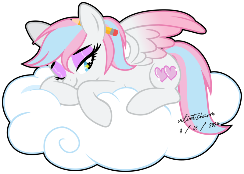 Size: 3007x2142 | Tagged: safe, artist:velvetcharm, derpibooru import, oc, oc:alyssa heartsocks, unofficial characters only, pegasus, pony, 2d, adorasexy, colored wings, cute, female, feral, gradient wings, image, inkscape, pegasus oc, png, ponyscape, sexy, solo, solo female, sticker design, vector, wingding eyes, wings