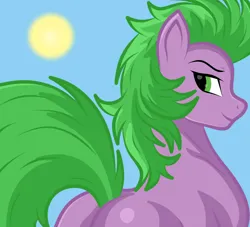 Size: 1100x1000 | Tagged: safe, ai content, artist:rugalack moonstar, derpibooru import, machine learning assisted, spike, ponified, earth pony, pony, image, male, older, older spike, png, ponified spike, simple background, species swap, stallion