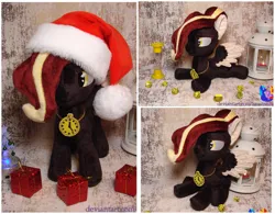 Size: 2560x2000 | Tagged: safe, artist:1stastrastudio, derpibooru import, oc, oc:timezone, pegasus, pony, christmas, hat, holiday, image, irl, jpeg, lying down, photo, plushie, prone, santa hat, solo