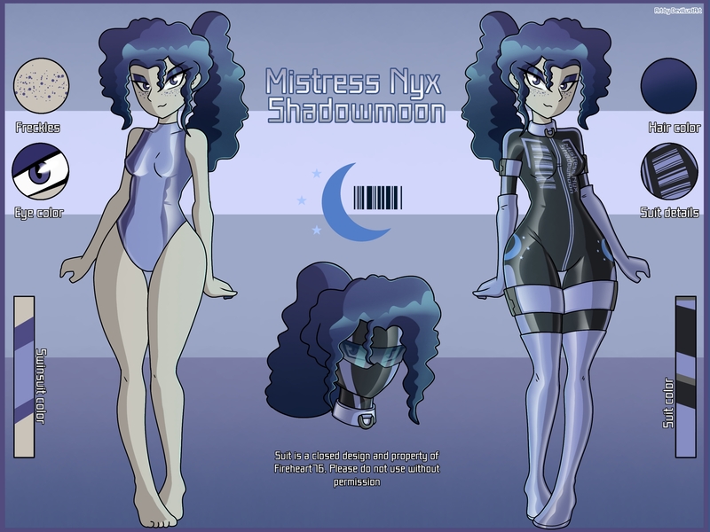 Size: 2733x2050 | Tagged: safe, artist:devillustart, derpibooru import, oc, oc:nyx shadowmoon, human, equestria girls, g4, alternate universe, clothes, fireheart76's latex suit design, gloves, humanized, humanized oc, image, jpeg, latex, latex boots, latex gloves, latex suit, prisoners of the moon, rubber, rubber boots, rubber gloves, rubber suit