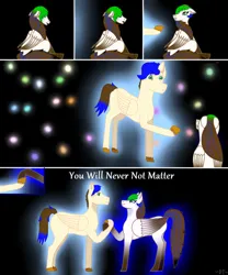 Size: 750x900 | Tagged: oc name needed, safe, artist:daringtiger, derpibooru import, oc, oc:ethan, unofficial characters only, pegasus, pony, 5 panel comic, colored wings, comic, cream fur, crying, depressed, duo, edgy, gradient wings, holding hooves, image, jpeg, pegasus oc, sad, shipping fuel, smiling, tail, two toned tail, unshorn fetlocks, wings