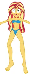 Size: 700x1797 | Tagged: suggestive, derpibooru import, editor:bdsmart196, sunset shimmer, equestria girls, g4, barefoot, belly, belly button, blush sticker, blushing, clothes, concave belly, feet, full body, image, jpeg, jungle girl, loincloth, long legs, looking at you, simple background, skinny, thin, wide eyes