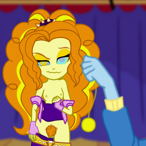 Size: 4000x4000 | Tagged: artist needed, questionable, derpibooru import, edit, editor:cookonstick, adagio dazzle, trixie, human, equestria girls, g4, rainbow rocks, breasts, bush, delicious flat chest, flatdagio dazzle, forced exposure, funny face, hypno eyes, hypnosis, hypnotized, image, nudity, pendulum swing, png, pubic hair, punish the villain, revenge, stripping