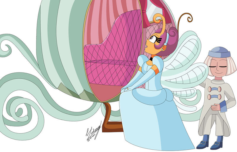 Size: 1280x819 | Tagged: safe, artist:denisseguadiana, derpibooru import, scootaloo, breezie, fairy, human, equestria girls, g4, alternate hairstyle, amazed, breeziefied, carriage, choker, cinderella, clothes, dress, evening gloves, eyes closed, female, footman, gloves, gown, hada, hair bun, hairband, image, jewelry, jpeg, long gloves, male, poofy shoulders, ring, smiling, species swap, surprised