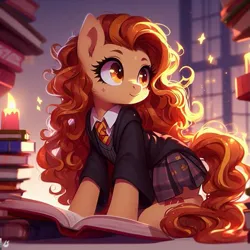 Size: 755x755 | Tagged: safe, ai content, derpibooru import, machine learning generated, ponified, pony, harry potter (series), hermione granger, image, png, solo