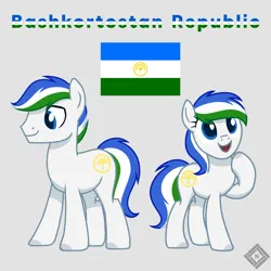 Size: 4233x4232 | Tagged: safe, artist:northglow, derpibooru import, oc, ponified, unofficial characters only, pony, bashkortostan, duet, female, flag, image, male, mare, nation ponies, png, stallion