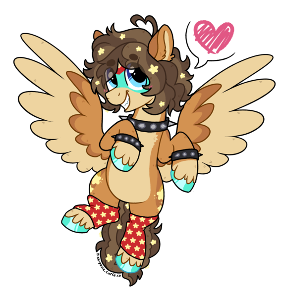 Size: 2000x2100 | Tagged: safe, artist:pink-pone, derpibooru import, oc, pegasus, pony, bracelet, choker, clothes, colored wings, female, image, leg warmers, mare, png, solo, spiked choker, spiked wristband, two toned wings, wings, wristband