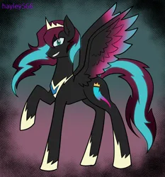 Size: 2384x2559 | Tagged: safe, artist:hayley566, derpibooru import, zipp storm, pegasus, pony, g5, alternate hairstyle, armor, evil grin, female, grin, hoof shoes, image, jewelry, mare, nightmare zipp, nightmarified, png, raised hoof, regalia, smiling, solo