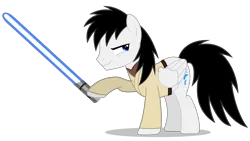 Size: 8905x5028 | Tagged: safe, artist:creedyboy124, derpibooru import, oc, oc:shane park, unofficial characters only, pegasus, pony, base used, crossover, image, jedi, lightsaber, male, pegasus oc, png, simple background, solo, solo male, stallion, stallion oc, star wars, weapon, wings