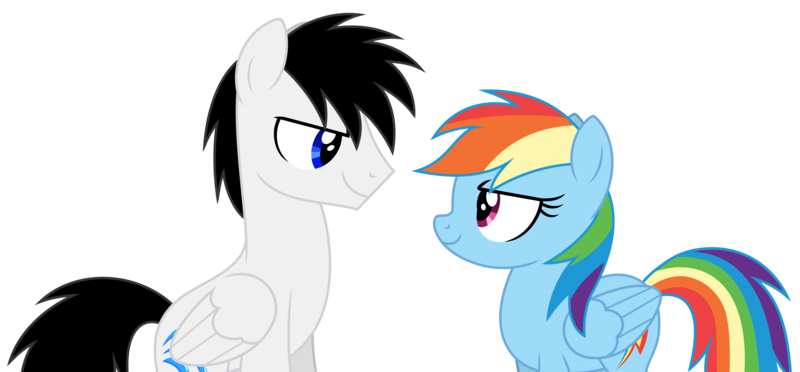 Size: 10979x5106 | Tagged: safe, artist:creedyboy124, derpibooru import, rainbow dash, oc, oc:shane park, pegasus, pony, g4, base used, canon, female, image, male, mare, pegasus oc, png, simple background, stallion, wings