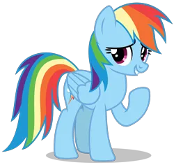 Size: 4141x3913 | Tagged: safe, artist:creedyboy124, derpibooru import, rainbow dash, pegasus, pony, g4, base used, canon, female, happy, image, mare, png, simple background, solo, solo female