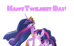 Size: 1920x1200 | Tagged: safe, artist:puzzlshield2, derpibooru import, princess twilight 2.0, twilight sparkle, twilight sparkle (alicorn), alicorn, pony, the last problem, 3d, duality, image, mmd, older, older twilight, older twilight sparkle (alicorn), png, self paradox, self ponidox, simple background, time paradox, transparent background, twilight sparkle day, twolight