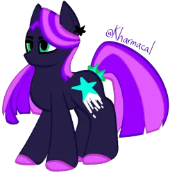 Size: 678x691 | Tagged: safe, artist:kharmacal, derpibooru import, oc, oc:lumina star florescence, unofficial characters only, earth pony, colored lineart, ear piercing, earring, image, jewelry, looking offscreen, piercing, png, simple background, solo, tail accessory, transparent background