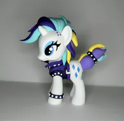 Size: 2269x2213 | Tagged: safe, artist:sanadaookmai, derpibooru import, rarity, pony, alternate hairstyle, craft, figurine, image, irl, jpeg, photo, punk, raripunk, solo