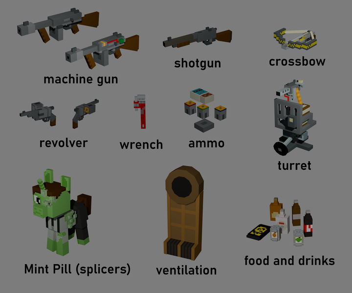 Size: 3000x2500 | Tagged: safe, artist:mint pill, derpibooru import, oc, oc:mint pill, unofficial characters only, pony, unicorn, bioshock, drink, food, horn, image, male, minecraft, png, splicer, stallion, turret, weapon