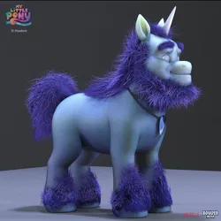 Size: 640x640 | Tagged: safe, artist:damon bard, boulder media, derpibooru import, alphabittle (g5), pony, unicorn, g5, my little pony: a new generation, 3d, big eyebrows, blind, concept art, gem, hasbro, horn, image, jpeg, logo, male, netflix, netflix logo, solo, stallion, unshorn fetlocks, what could have been