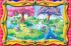 Size: 434x284 | Tagged: artist needed, safe, derpibooru import, official, g3, background, bridge, concept art, flower, image, jpeg, no pony, river, tree, water, well