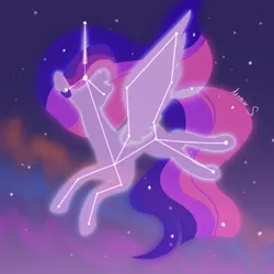 Size: 2560x2560 | Tagged: safe, artist:meteor s, derpibooru import, princess twilight 2.0, twilight sparkle, twilight sparkle (alicorn), alicorn, pony, g4, the last problem, constellation, image, night, night sky, older, older twilight, older twilight sparkle (alicorn), png, red little book source, sky, solo, stars