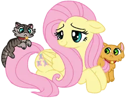 Size: 588x456 | Tagged: safe, artist:anonymous, derpibooru import, fluttershy, cat, pegasus, pony, g4, collar, colored, drawthread, dusty, female, flat colors, image, joe, lying down, mare, pet, png, prone, requested art, simple background, transparent background